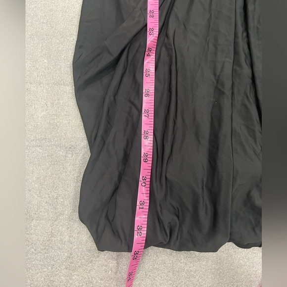 [M]Sandro Ferrone Rome Elegant Black Long Sleeve Deep V Pleated Mini Dress Bow - Picture 7 of 8